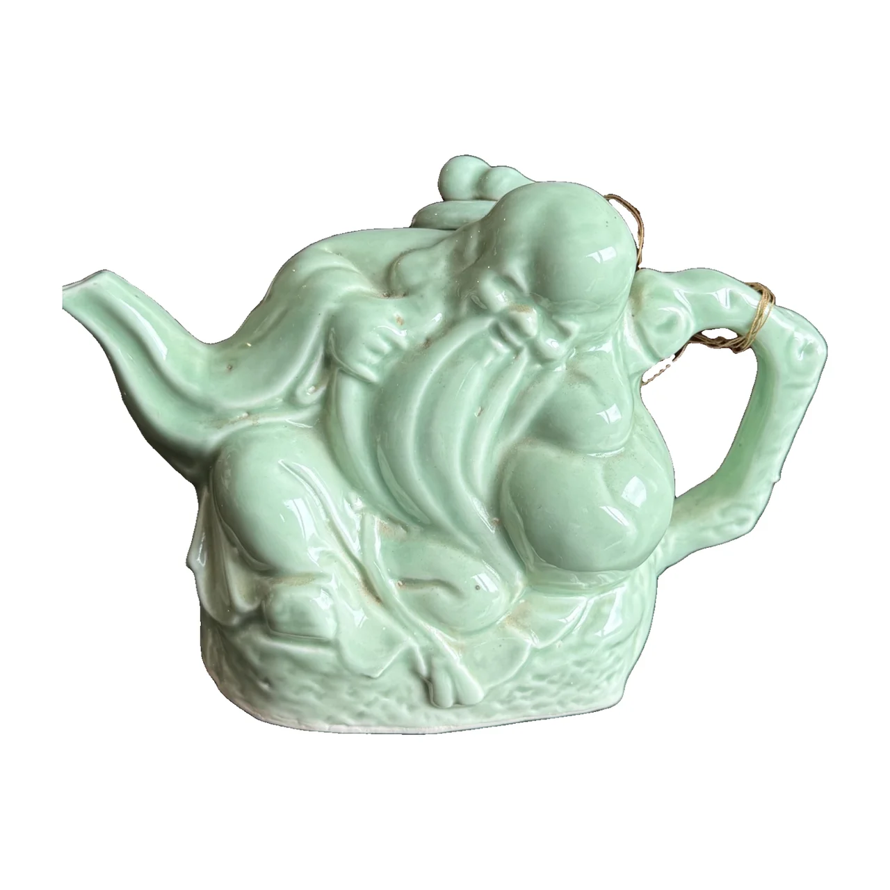 Celadon Glazed Buddha Figural Teapot
